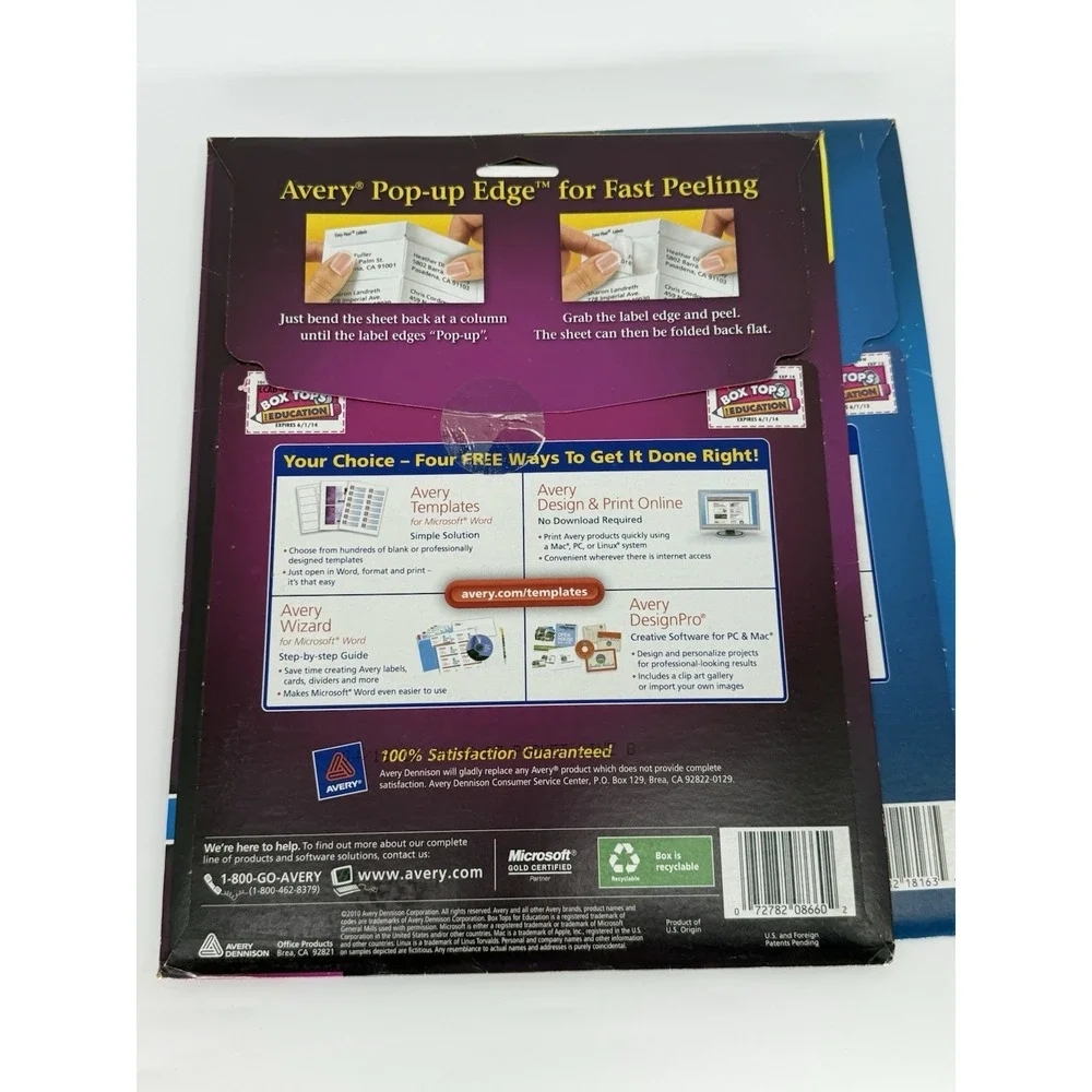Avery Easy Peel‎ Lot Of 5 Mailing Address Labels Laser 5262-8660-18163-8162 New